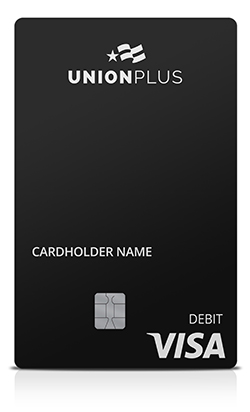 Black UNIONPLUS Visa debit card